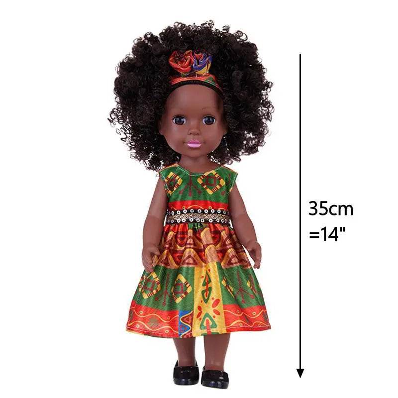 14 Inch African Dolls Realistic Movable Black Girls Toy Fashion Dresses Cute Best Gifts For Children - ToylandEU