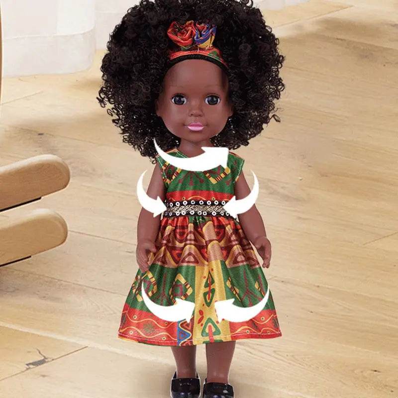 14 Inch African Dolls Realistic Movable Black Girls Toy Fashion Dresses Cute Best Gifts For Children - ToylandEU