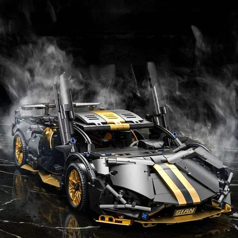 14 Scale Black Remote Control Supercar Building Blocks - ToylandEU