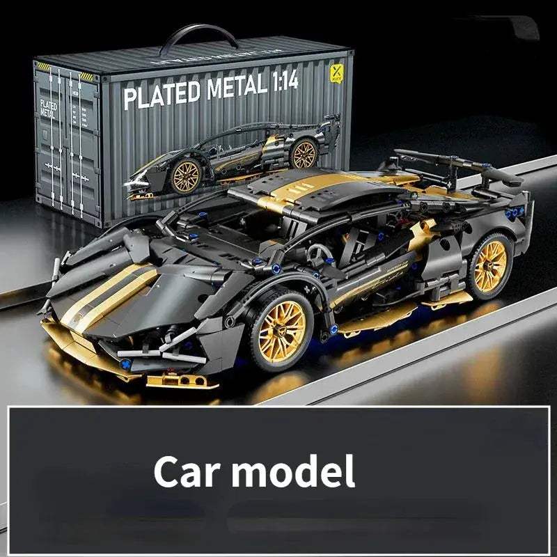 14 Scale Black Remote Control Supercar Building Blocks - ToylandEU