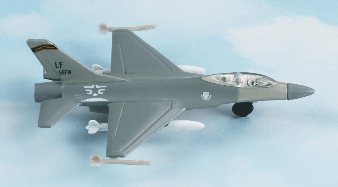 Hot Wings F-16 | Military Markings | Connectable Runway | Collector Card