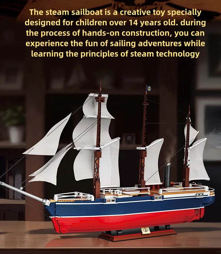 1424PCS Black Pirate Ship Building Blocks Skeleton Ghost Boat - ToylandEU