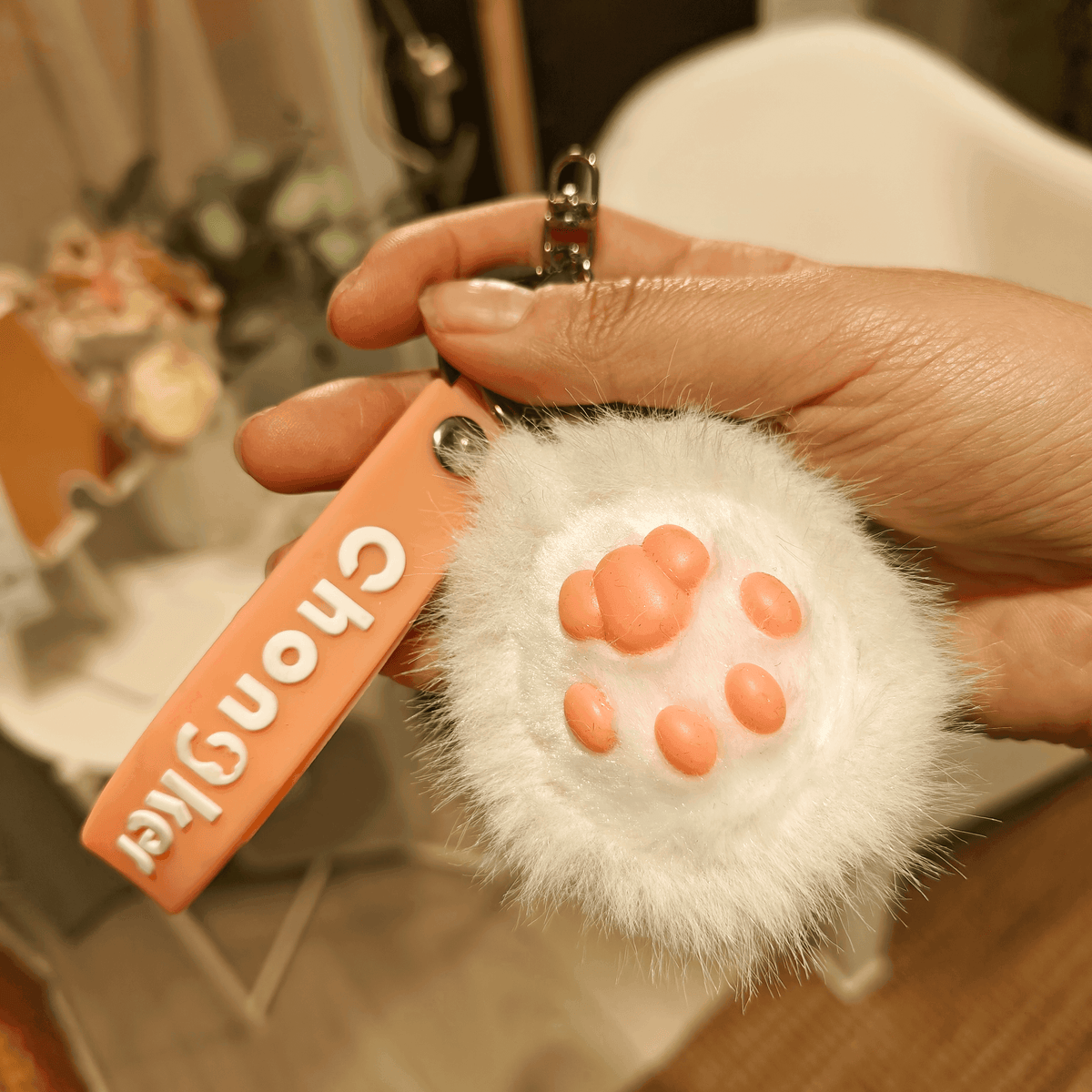 Cat Paw Keychain | Plush Soft Body | Silicone Bean Filling | Two Color Sets