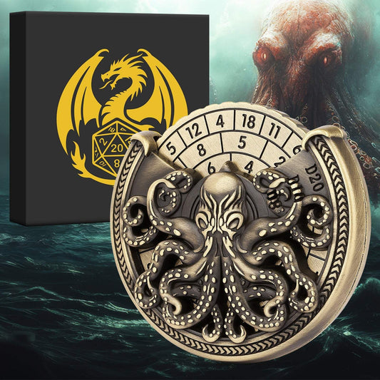 Vintage Metal Octopus Dice Turntable Game | Gift Box