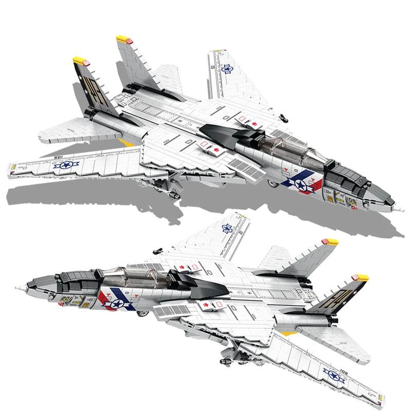 1443PCS Military Tomcat F14 Fighter Aircraft Building Blocks - ToylandEU