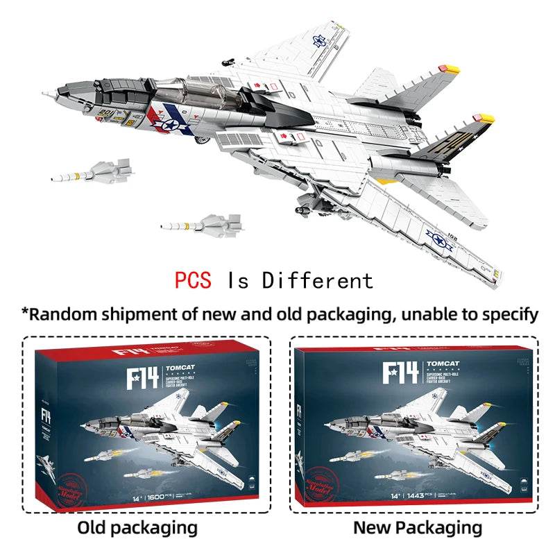 1443PCS Military Tomcat F14 Fighter Aircraft Building Blocks - ToylandEU
