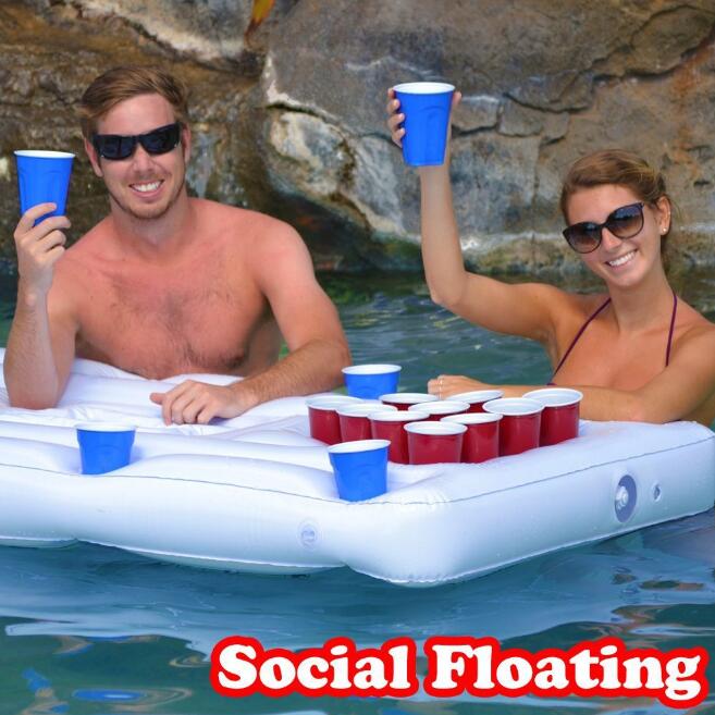 Water Party 3-in-1 Inflatable Beer Pong Table Pool Float - ToylandEU