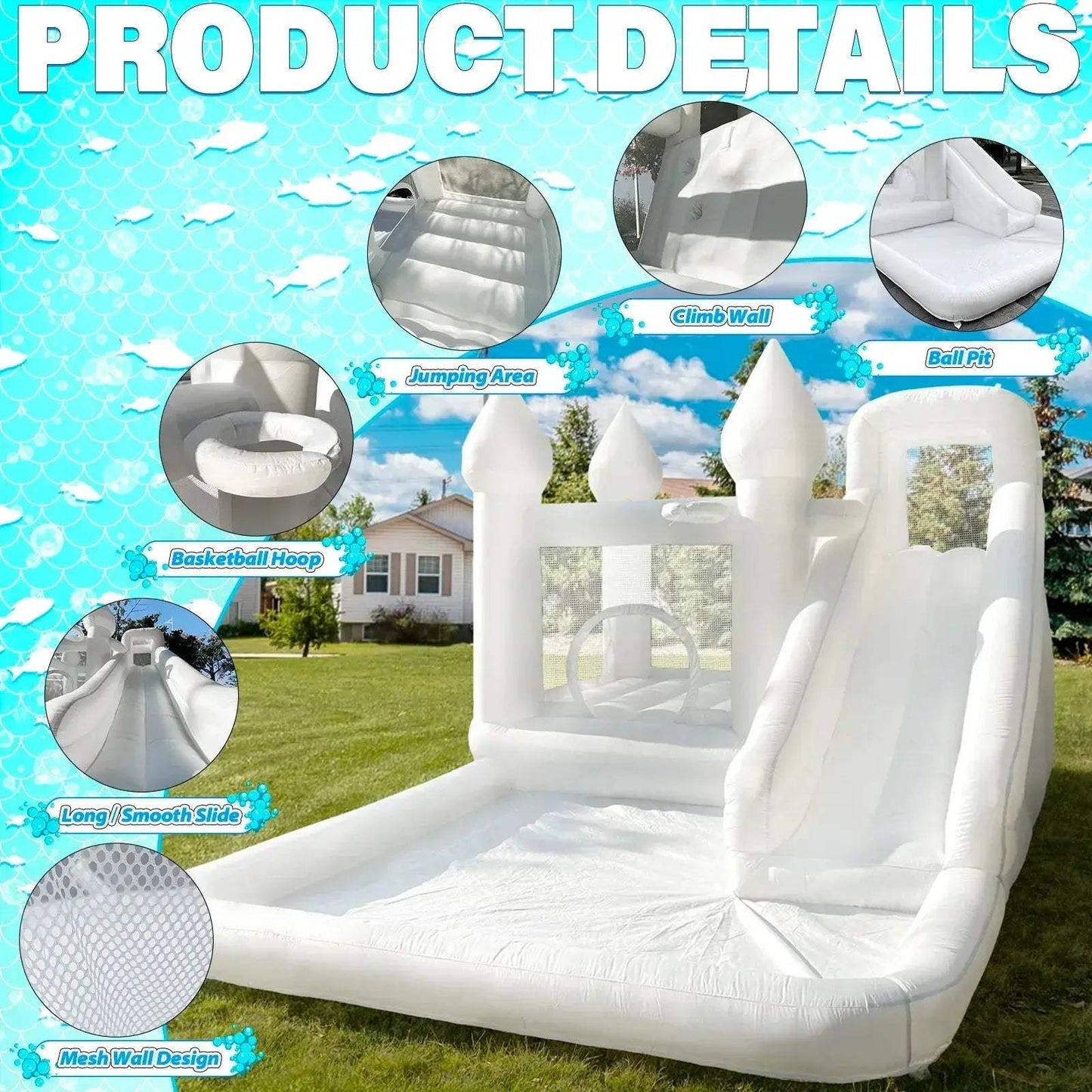14Ft SpireTop Inflatable Bounce House Durable Slide - ToylandEU