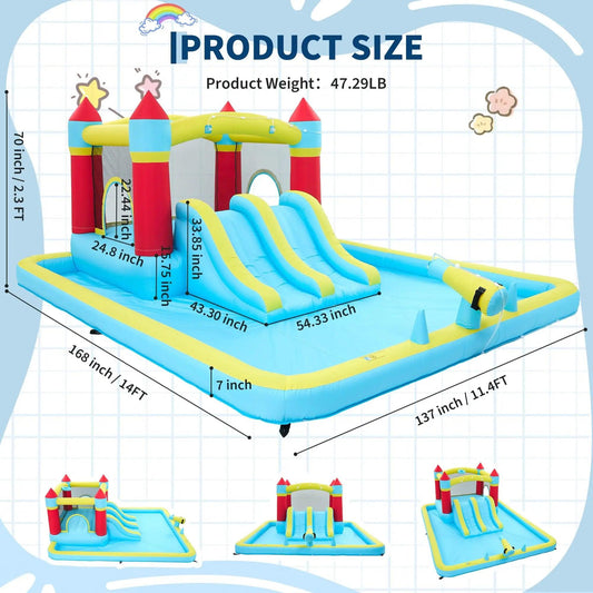  14ft Inflatable Bounce House Slide And Water Park -  ToylandEU™