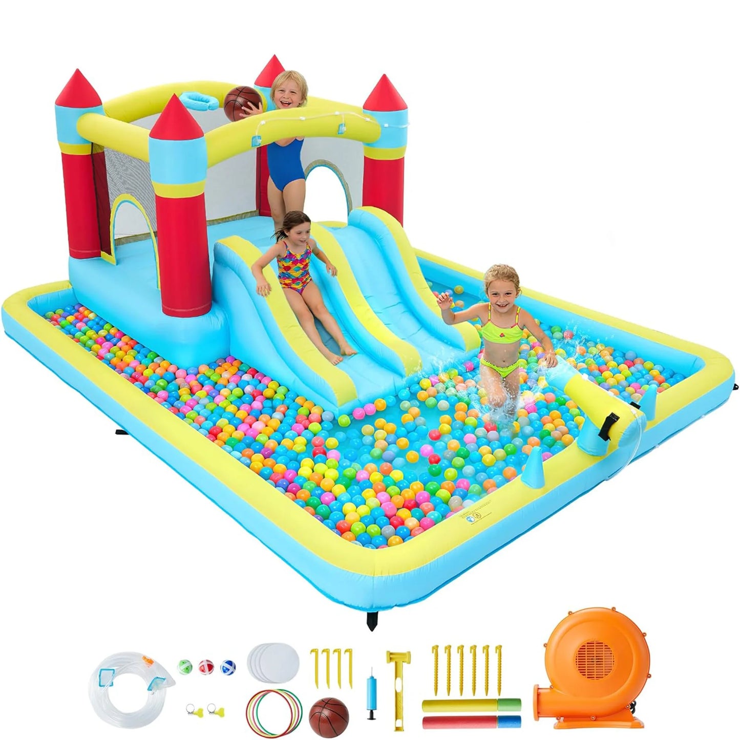 14ft Inflatable Bounce House With Slide And Water Park