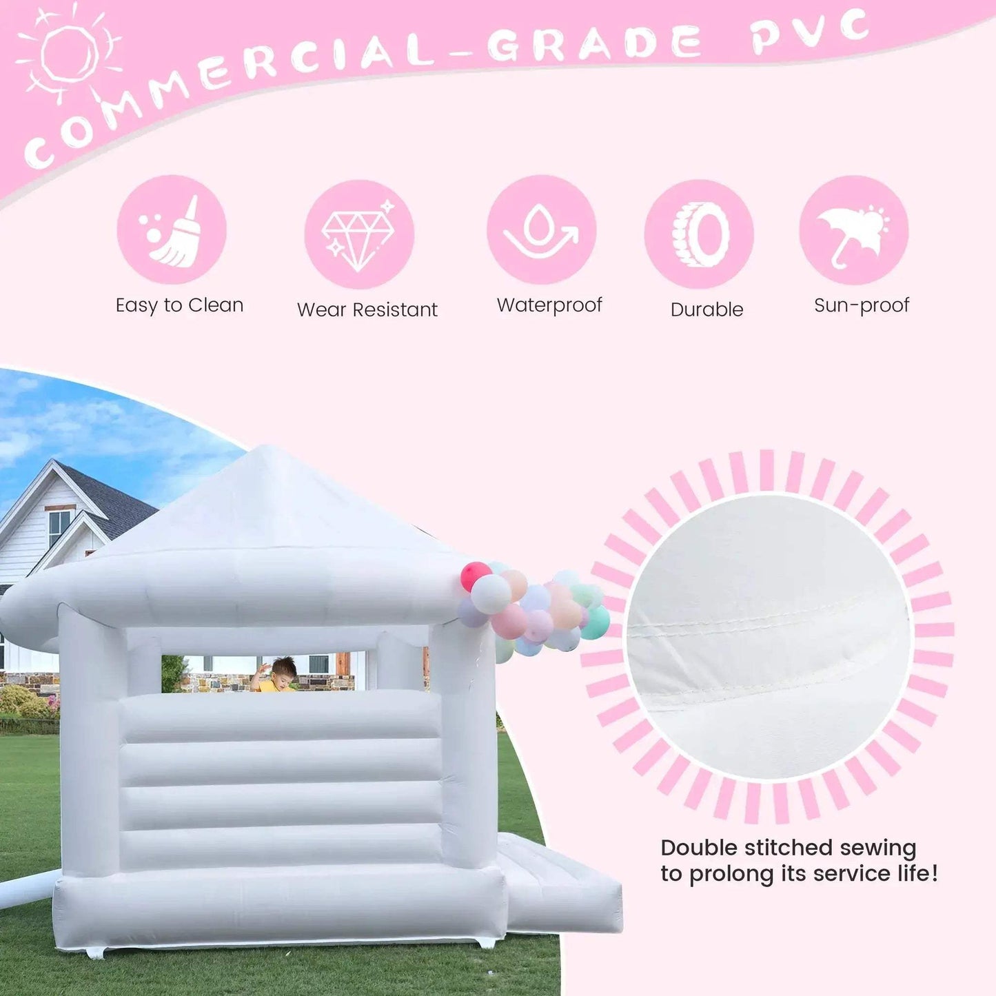 14ft Inflatable Trampoline Castle for Kids Commercial Grade - ToylandEU