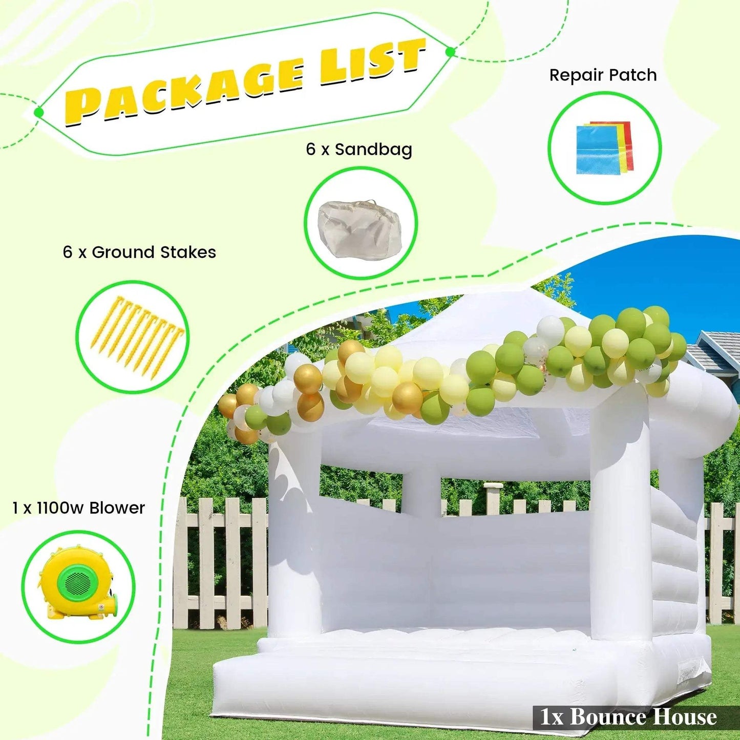 14ft Inflatable Trampoline Castle for Kids Commercial Grade - ToylandEU