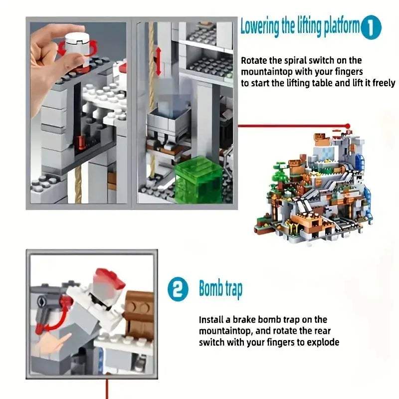 1500-Piece Cave Portal Building Blocks For Decor Display Gift - ToylandEU