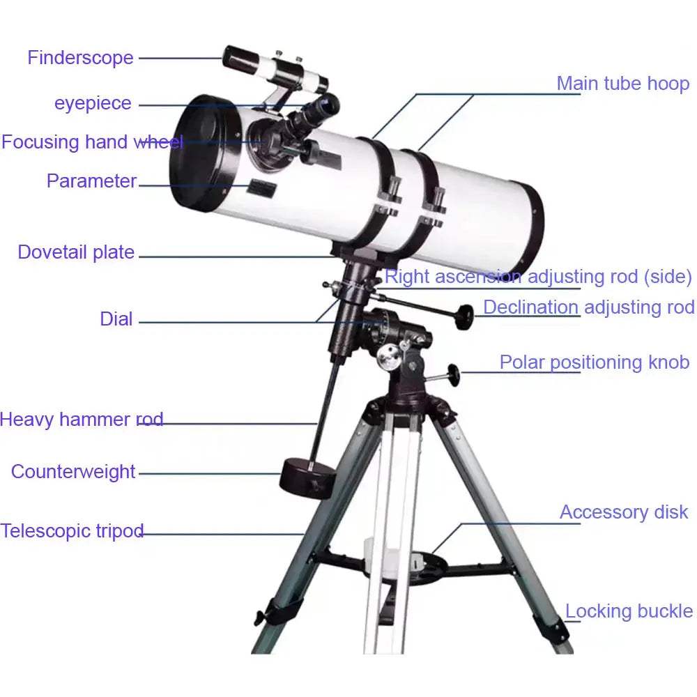 150mm Reflector Telescope With EQ Mount For Astronomy - ToylandEU