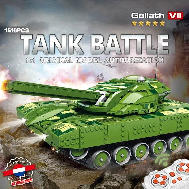 1516PCS Military Tank Building Blocks for Kids Remote Control - ToylandEU