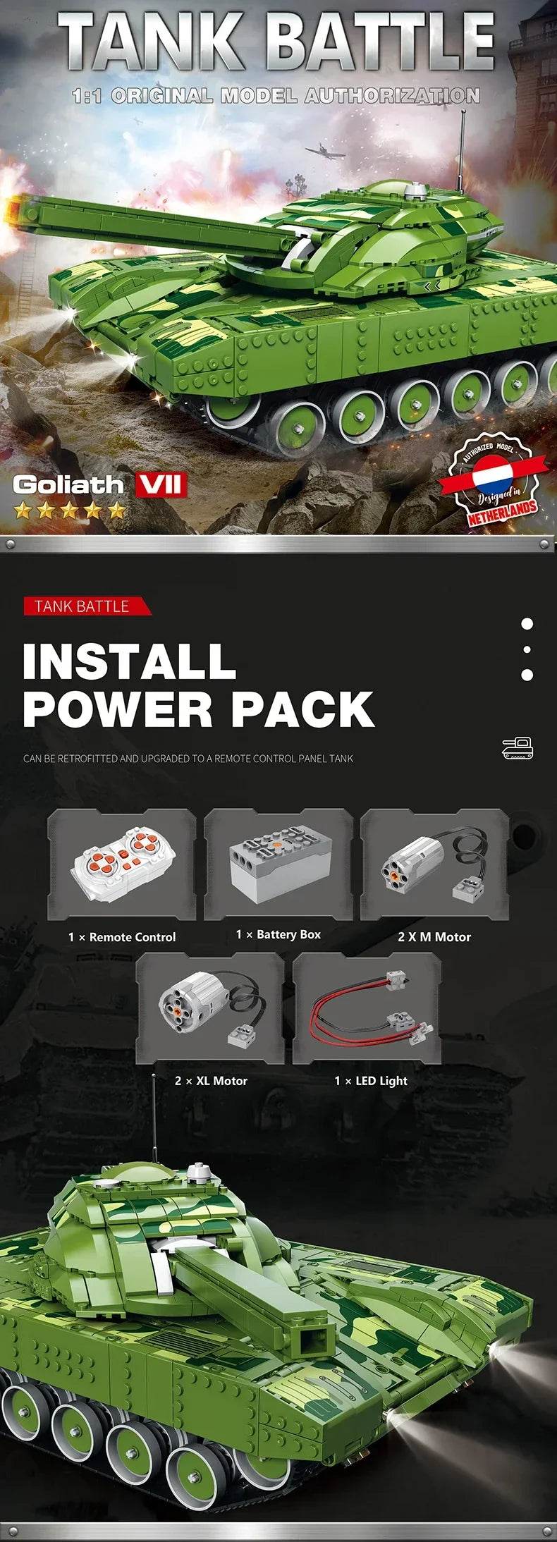 1516PCS Military Tank Building Blocks for Kids Remote Control - ToylandEU