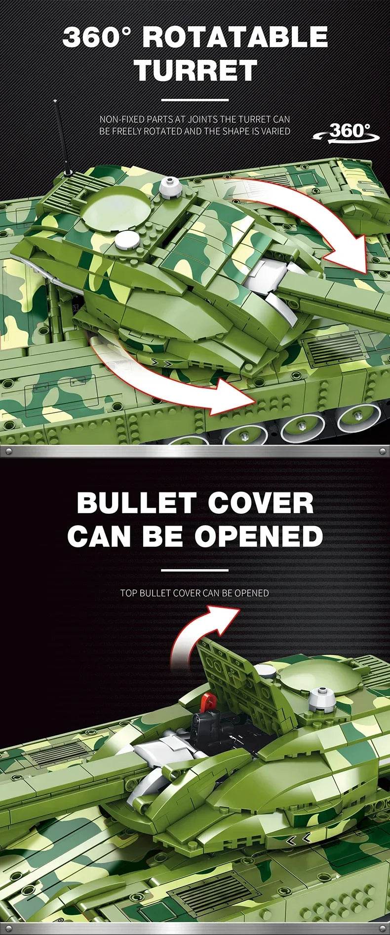 1516PCS Military Tank Building Blocks for Kids Remote Control - ToylandEU