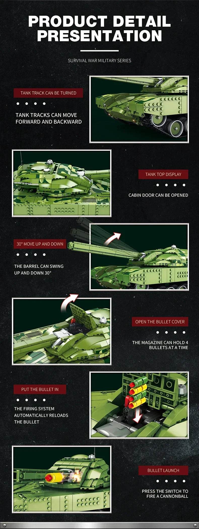 1516PCS Military Tank Building Blocks for Kids Remote Control - ToylandEU