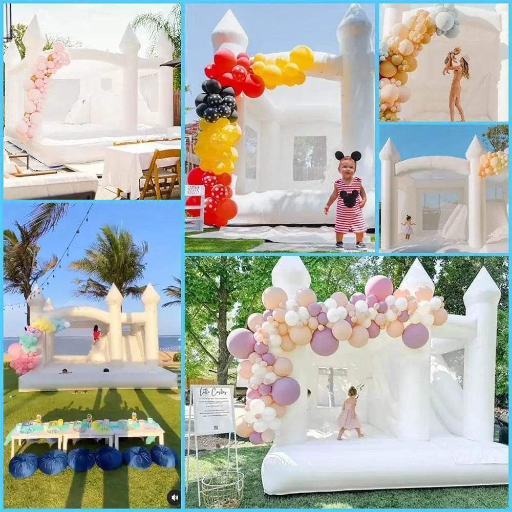  15FT PVC White Bounce House With Slide & Ball Pit -  ToylandEU™
