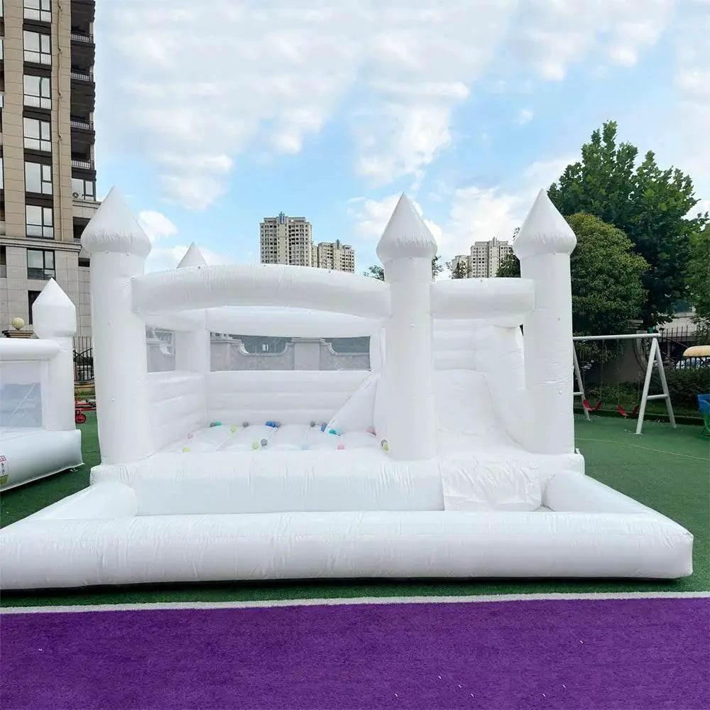  15FT PVC White Bounce House With Slide & Ball Pit -  ToylandEU™