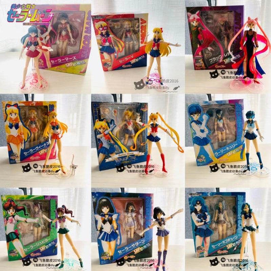 15cm Anime Pretty Guardian Sailor Moon PVC Action SHF Model Toys Tsukino Usagi Kawaii Movable Doll - ToylandEU