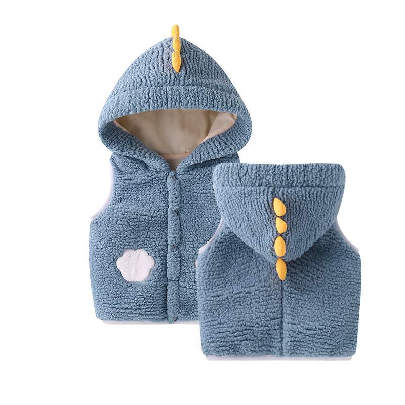Baby Girl Thickened Waistcoat And Hooded Jacket Set | Baby & Children's Outerwear