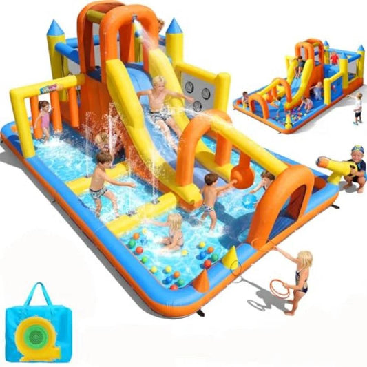  15ft Backyard Inflatable Water Slide Park Ages 6-12 PVC -  ToylandEU™