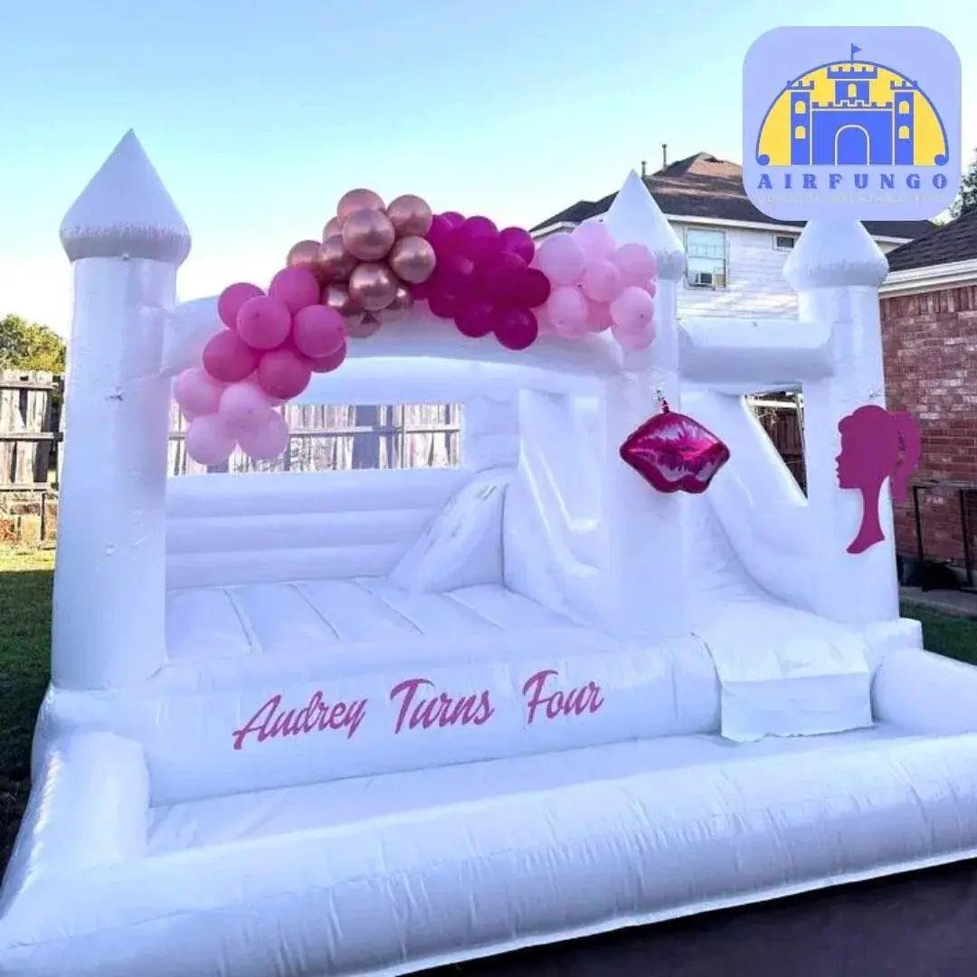  15x13ft Inflatable White Bounce Houses With Slide And Ball Pit -  ToylandEU™