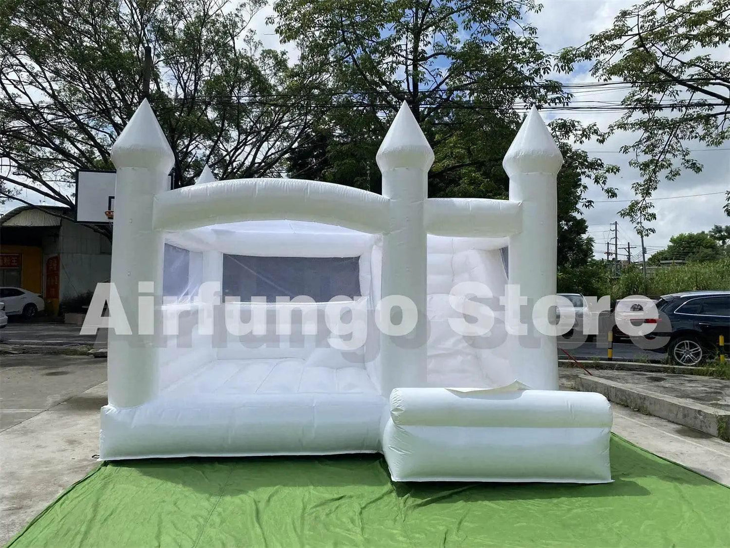  15x13ft Inflatable White Bounce Houses With Slide And Ball Pit -  ToylandEU™