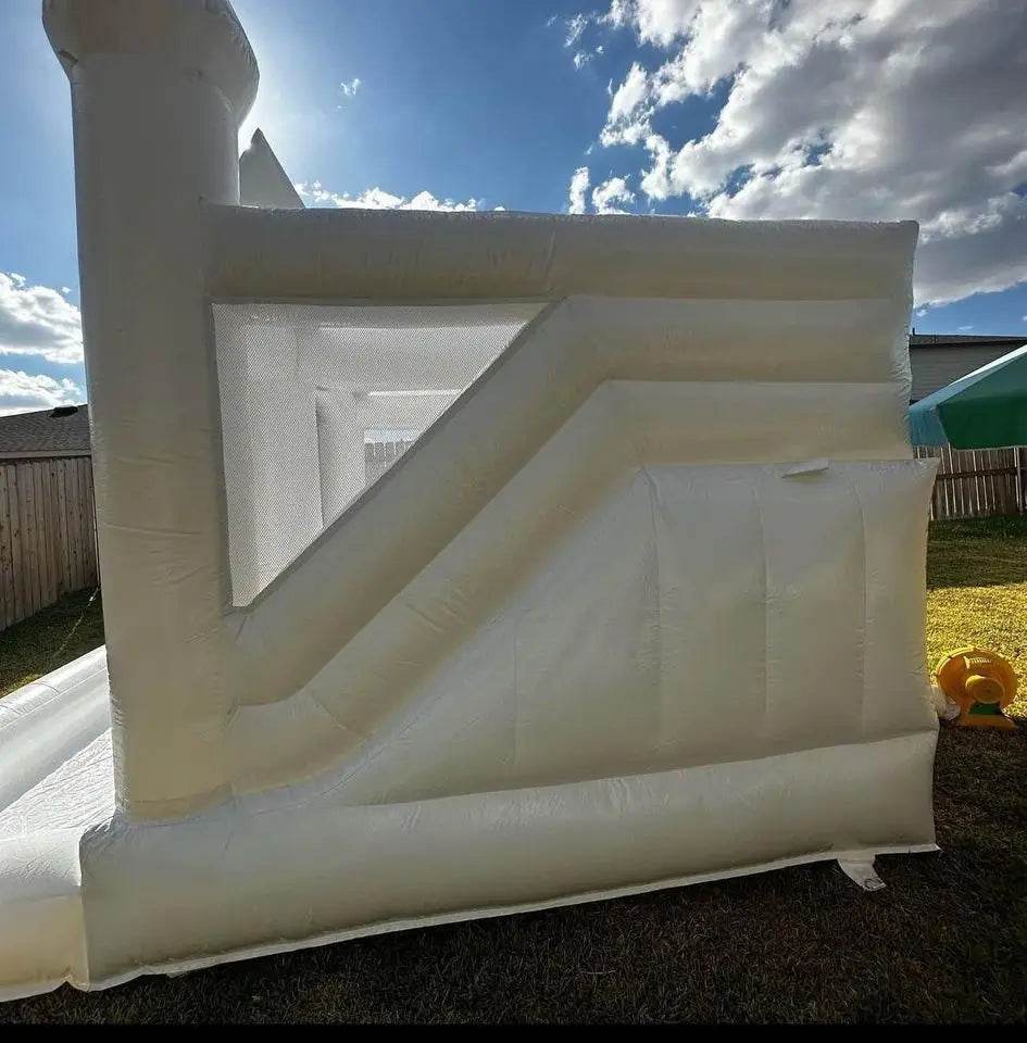 15x13ft Inflatable White Bounce Houses With Slide And Ball Pit - ToylandEU