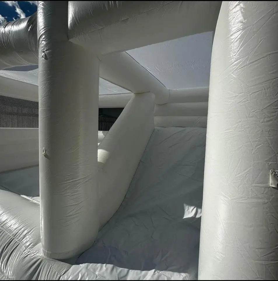 15x13ft Inflatable White Bounce Houses With Slide And Ball Pit - ToylandEU