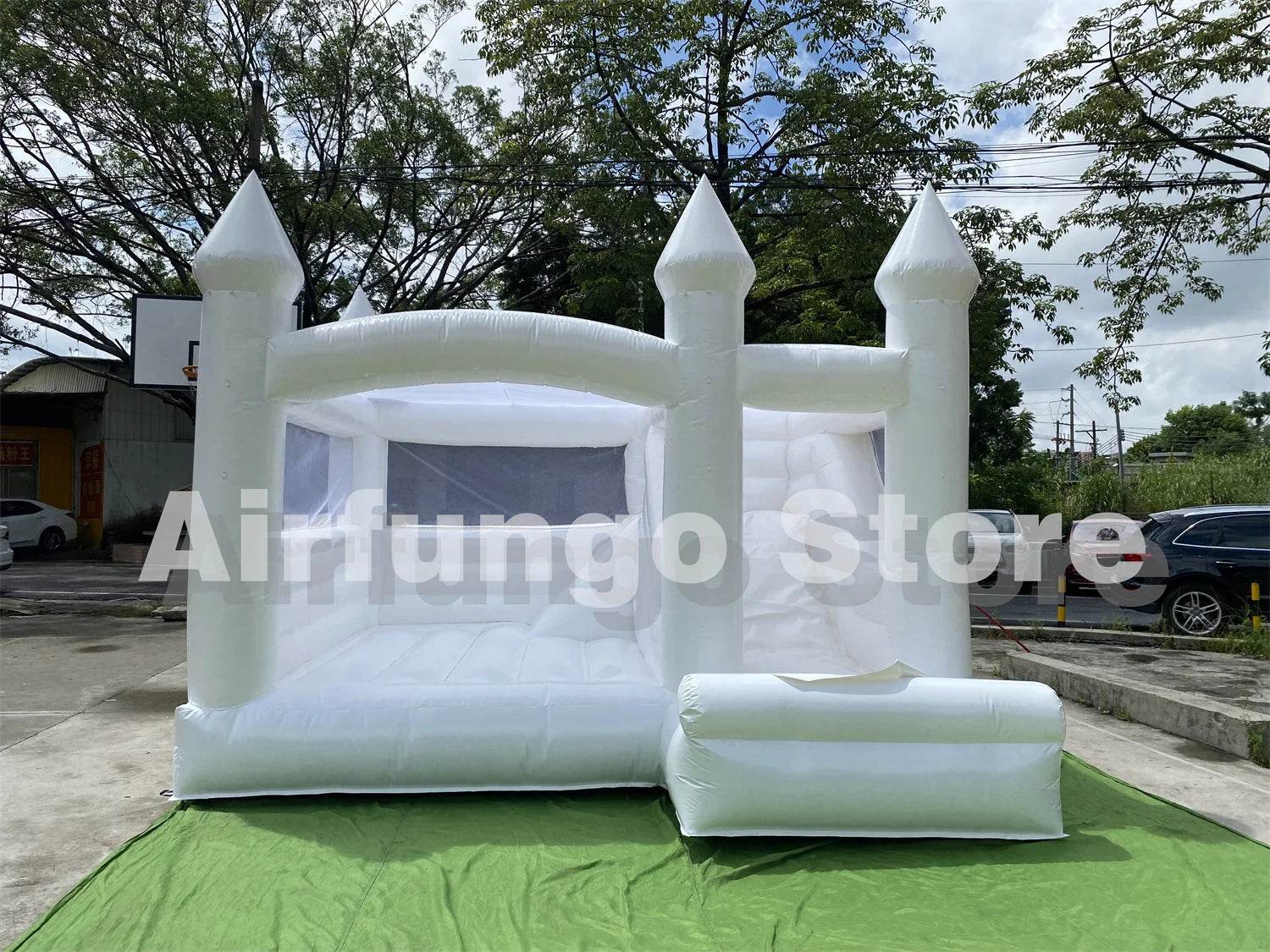 15x13ft Inflatable White Bounce Houses With Slide And Ball Pit - ToylandEU