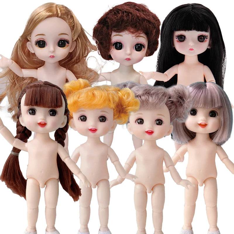 16 Cm Bjd Doll Body 1/8 With Head Shoes 13 Joints DIY Toy - ToylandEU