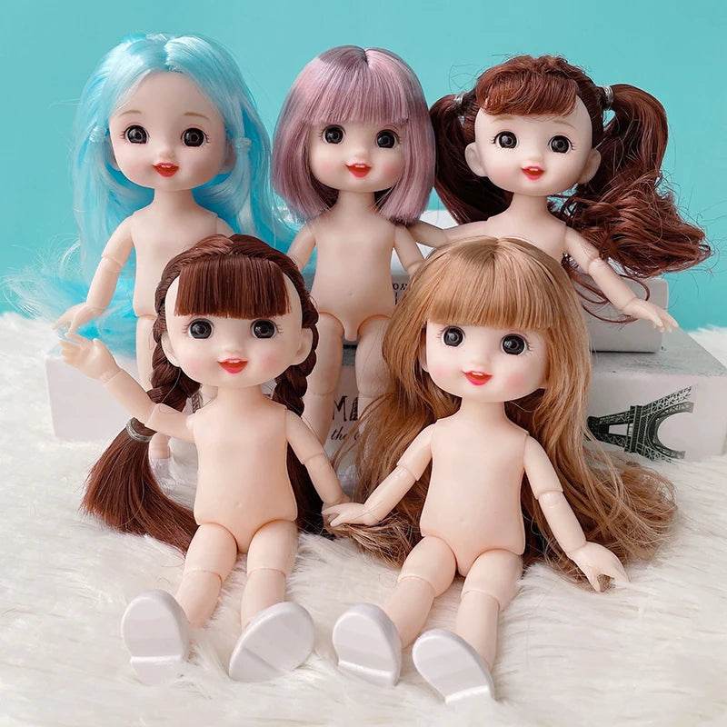 16 Cm Bjd Doll Body 1/8 With Head Shoes 13 Joints DIY Toy - ToylandEU