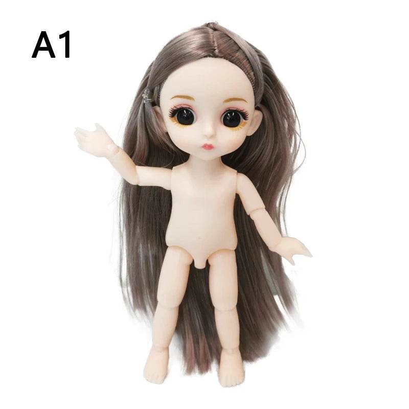 16 Cm Bjd Doll Body 1/8 With Head Shoes 13 Joints DIY Toy - ToylandEU