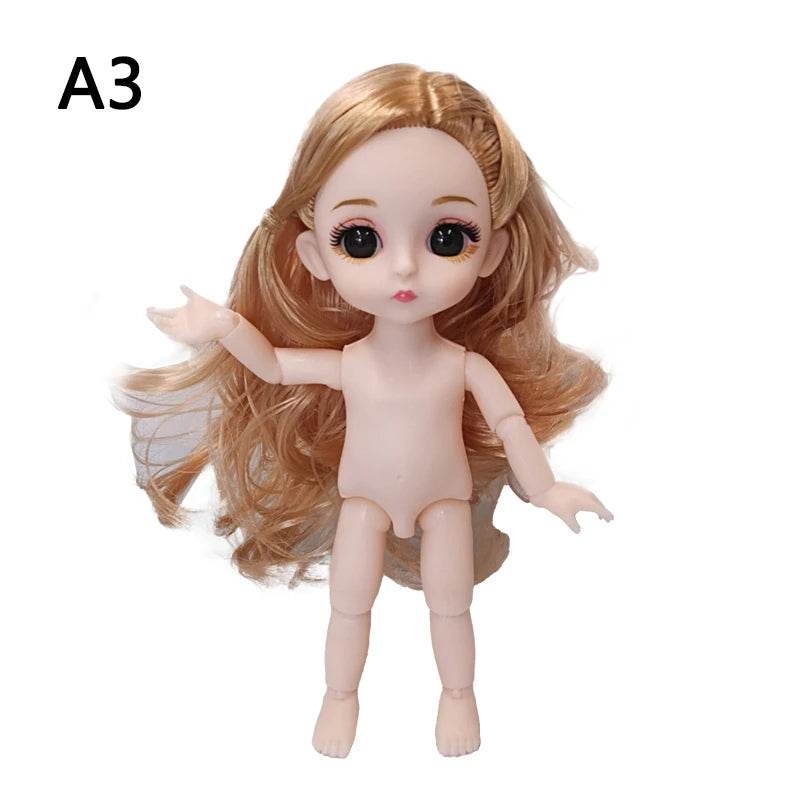 16 Cm Bjd Doll Body 1/8 With Head Shoes 13 Joints DIY Toy - ToylandEU