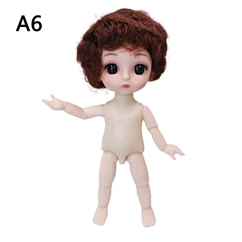 16 Cm Bjd Doll Body 1/8 With Head Shoes 13 Joints DIY Toy - ToylandEU