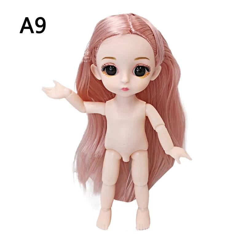 16 Cm Bjd Doll Body 1/8 With Head Shoes 13 Joints DIY Toy - ToylandEU