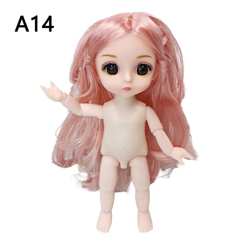 16 Cm Bjd Doll Body 1/8 With Head Shoes 13 Joints DIY Toy - ToylandEU