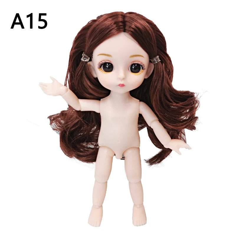 16 Cm Bjd Doll Body 1/8 With Head Shoes 13 Joints DIY Toy - ToylandEU