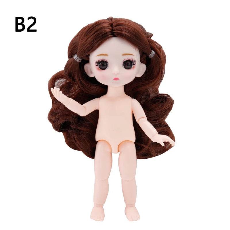 16 Cm Bjd Doll Body 1/8 With Head Shoes 13 Joints DIY Toy - ToylandEU