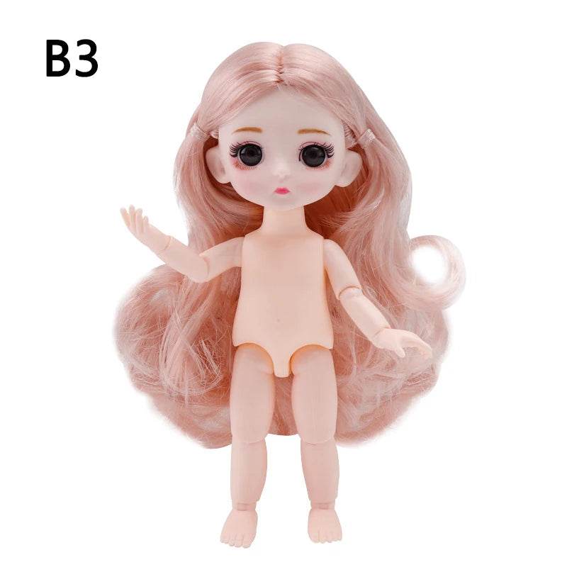 16 Cm Bjd Doll Body 1/8 With Head Shoes 13 Joints DIY Toy - ToylandEU