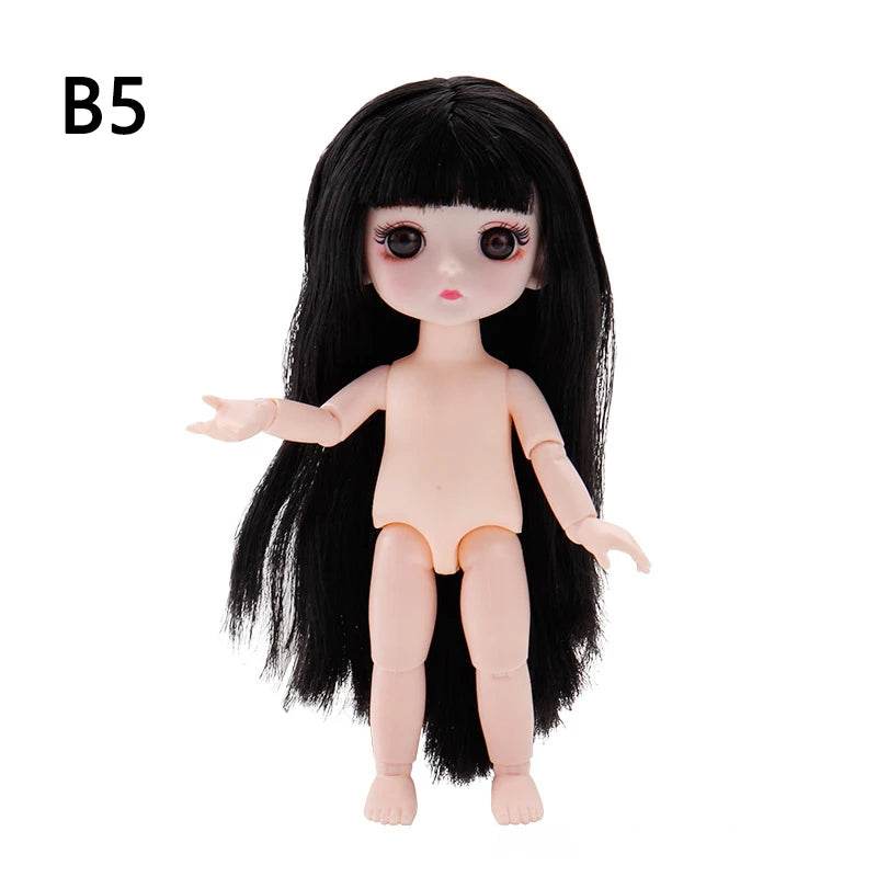 16 Cm Bjd Doll Body 1/8 With Head Shoes 13 Joints DIY Toy - ToylandEU