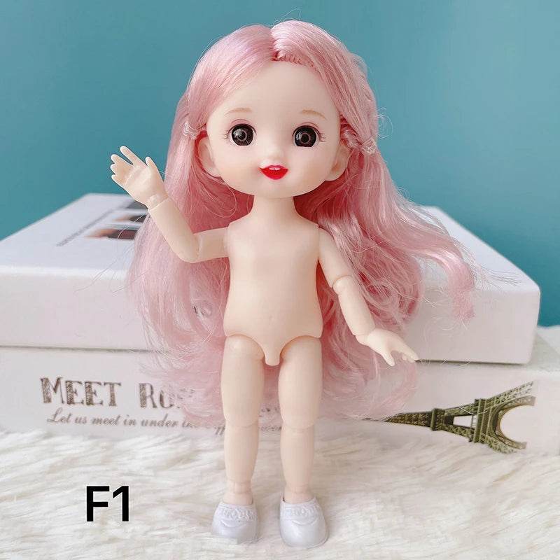 16 Cm Bjd Doll Body 1/8 With Head Shoes 13 Joints DIY Toy - ToylandEU