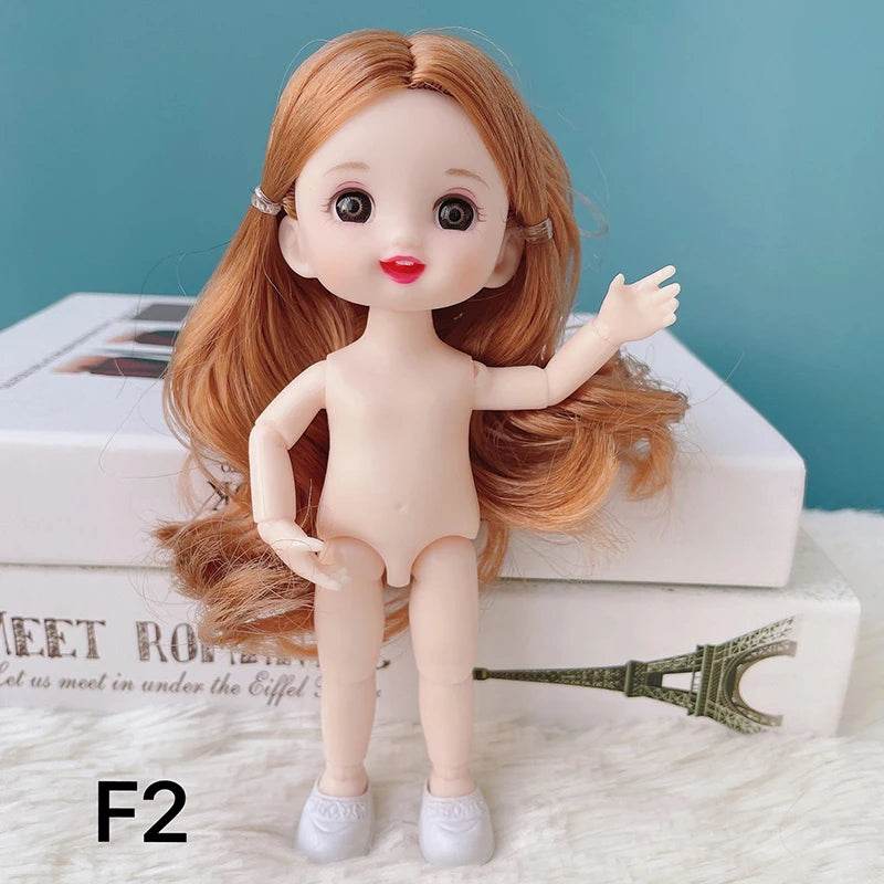 16 Cm Bjd Doll Body 1/8 With Head Shoes 13 Joints DIY Toy - ToylandEU