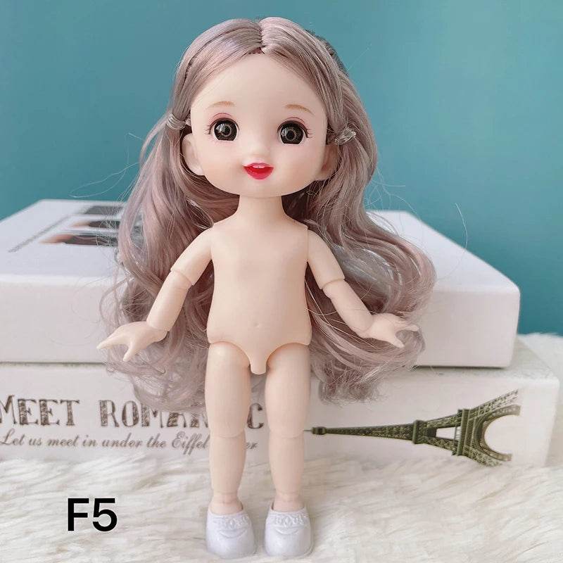 16 Cm Bjd Doll Body 1/8 With Head Shoes 13 Joints DIY Toy - ToylandEU