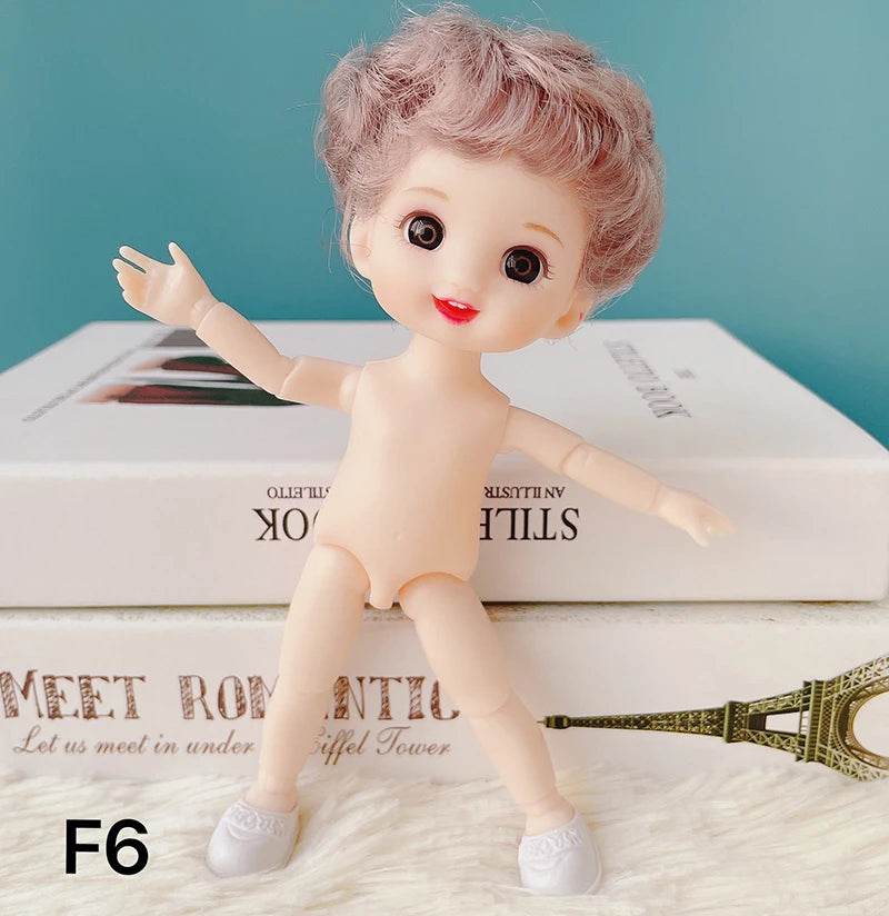 16 Cm Bjd Doll Body 1/8 With Head Shoes 13 Joints DIY Toy - ToylandEU