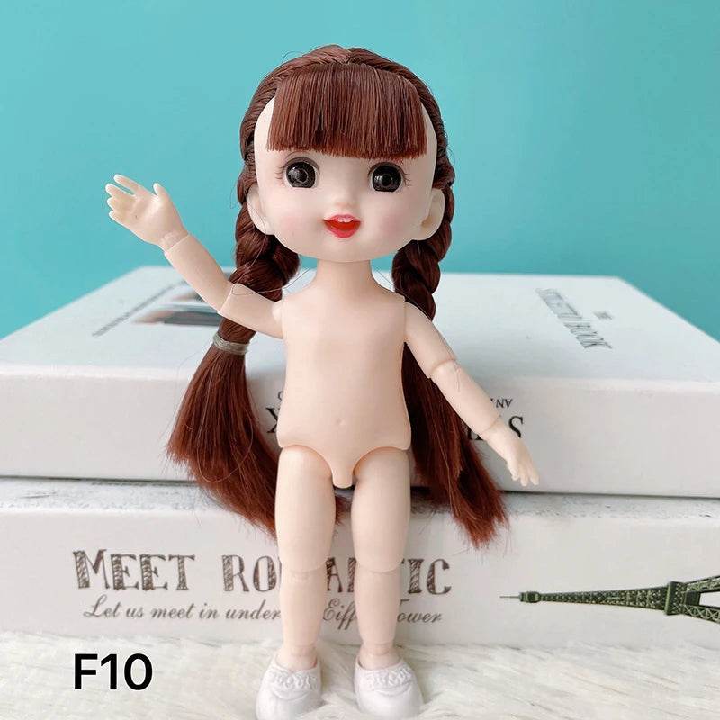 16 Cm Bjd Doll Body 1/8 With Head Shoes 13 Joints DIY Toy - ToylandEU