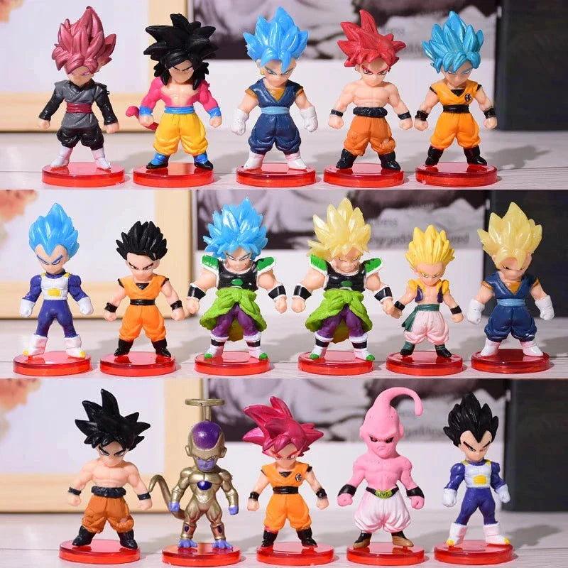 16 Pcs Set Dragon Ball Super Son Goku Gohan Vegeta Broly Piccolo Majin Buu Action Anime Figurine Mini Figures