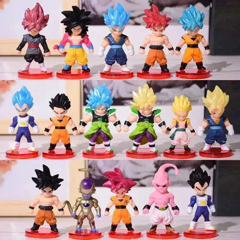 16 Pcs Set Dragon Ball Super Son Goku Gohan Vegeta Broly Piccolo Majin Buu Action Anime Figurine Mini Figures - ToylandEU